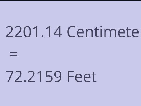 2201.14 CM TO FEET