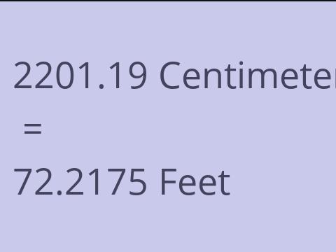 2201.19 CM TO FEET