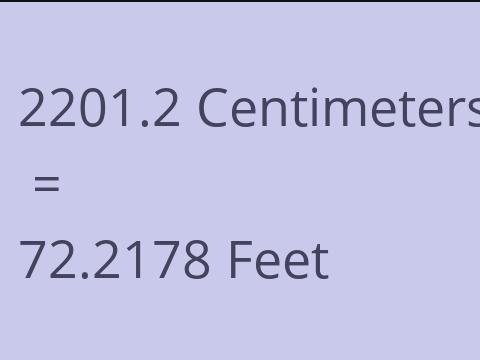 2201.2 CM TO FEET