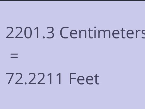 2201.3 CM TO FEET