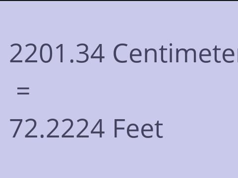 2201.34 CM TO FEET