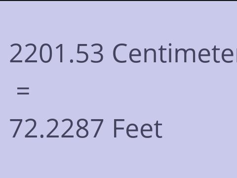 2201.53 CM TO FEET