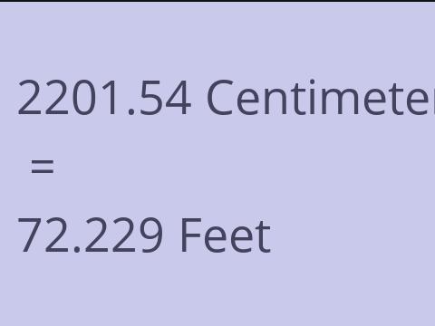 2201.54 CM TO FEET