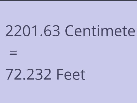 2201.63 CM TO FEET