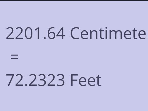 2201.64 CM TO FEET