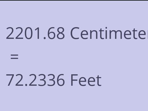 2201.68 CM TO FEET