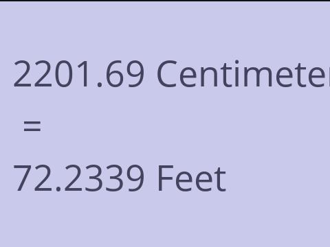 2201.69 CM TO FEET