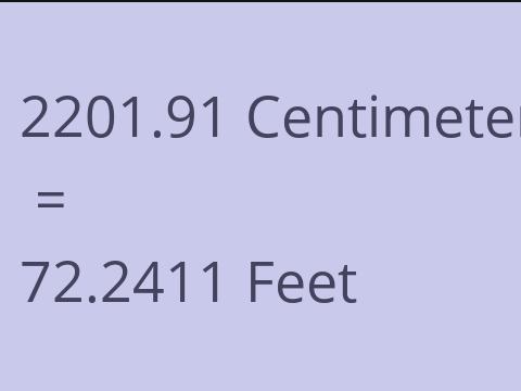 2201.91 CM TO FEET