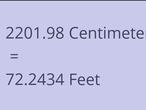 2201.98 CM TO FEET
