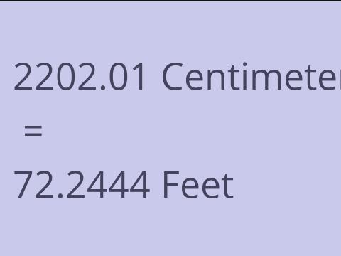 2202.01 CM TO FEET