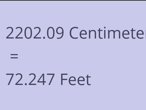 2202.09 CM TO FEET