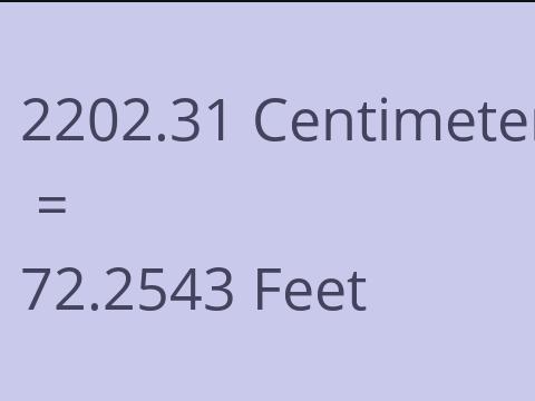 2202.31 CM TO FEET