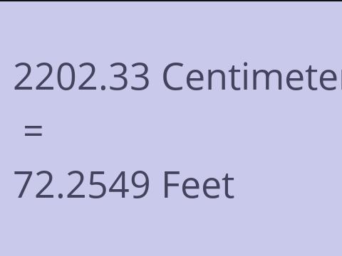 2202.33 CM TO FEET