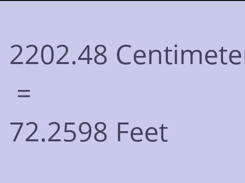 2202.48 CM TO FEET