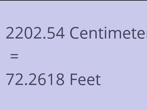 2202.54 CM TO FEET