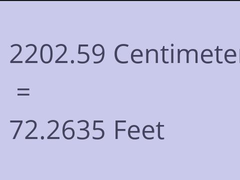 2202.59 CM TO FEET