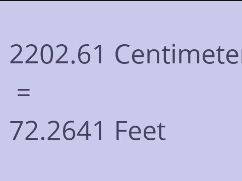 2202.61 CM TO FEET