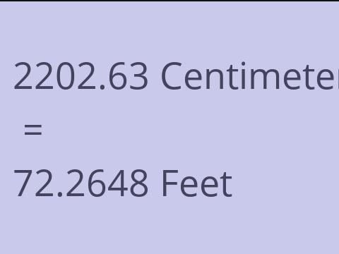 2202.63 CM TO FEET