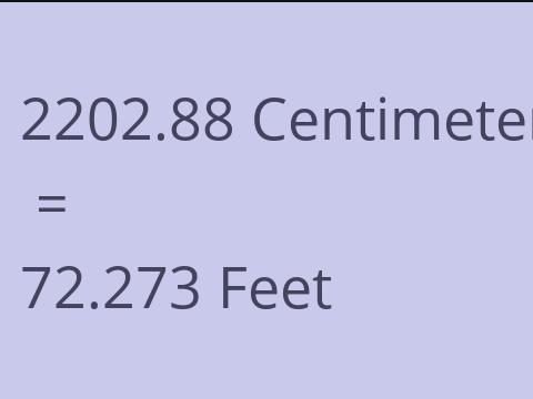 2202.88 CM TO FEET