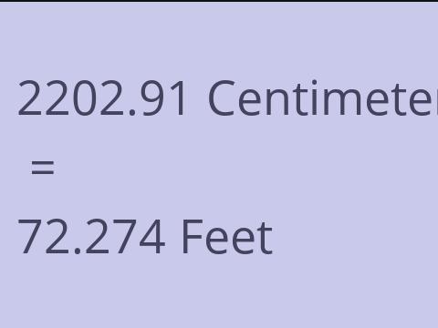 2202.91 CM TO FEET