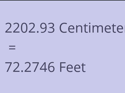 2202.93 CM TO FEET