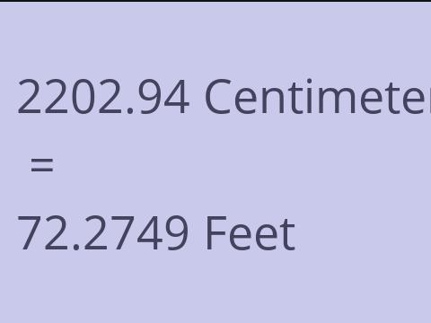2202.94 CM TO FEET