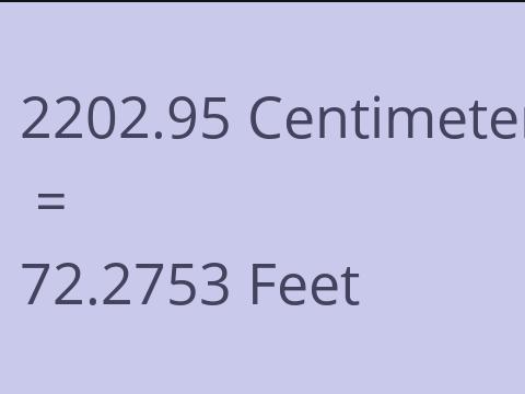 2202.95 CM TO FEET