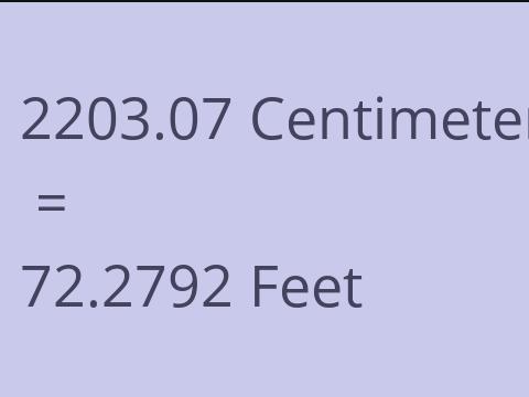 2203.07 CM TO FEET