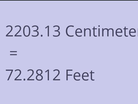 2203.13 CM TO FEET