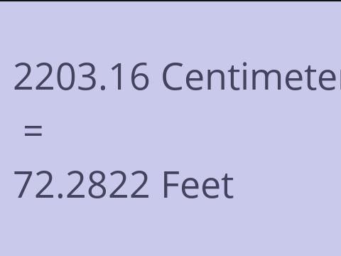 2203.16 CM TO FEET