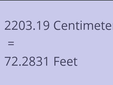 2203.19 CM TO FEET