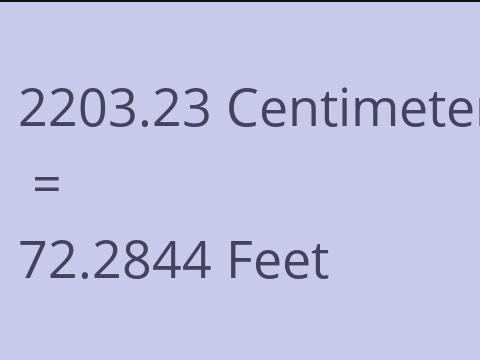 2203.23 CM TO FEET