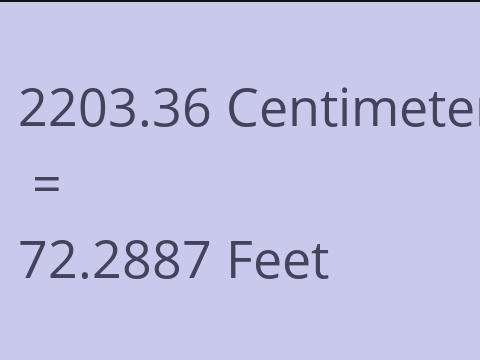 2203.36 CM TO FEET