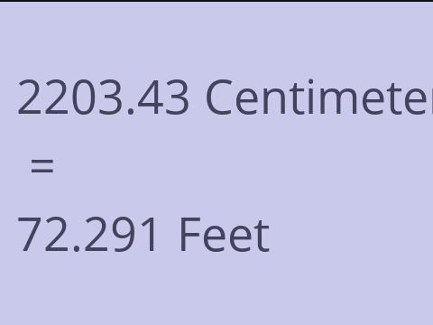 2203.43 CM TO FEET
