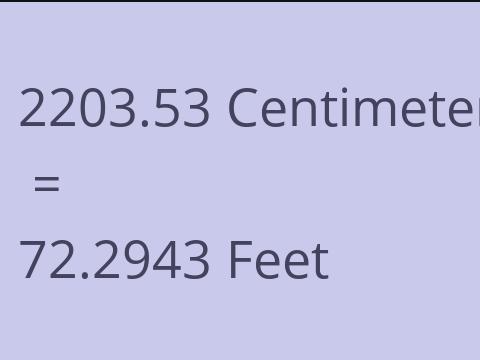 2203.53 CM TO FEET