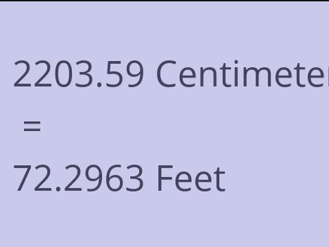 2203.59 CM TO FEET