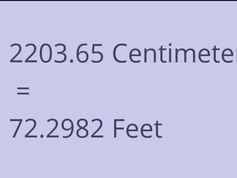 2203.65 CM TO FEET