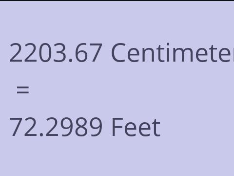 2203.67 CM TO FEET