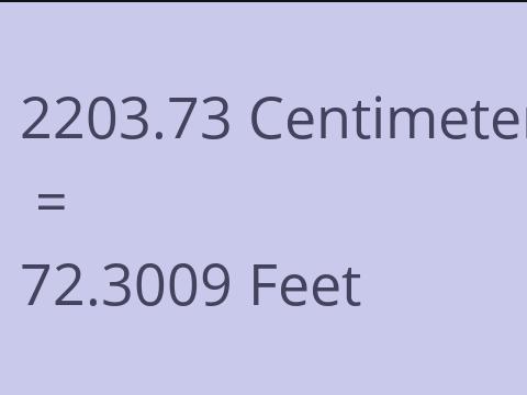 2203.73 CM TO FEET