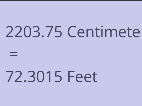 2203.75 CM TO FEET