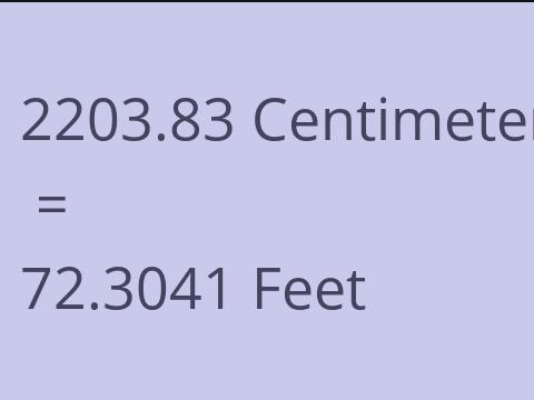 2203.83 CM TO FEET