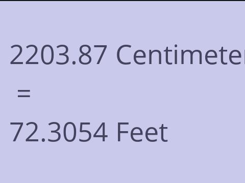 2203.87 CM TO FEET