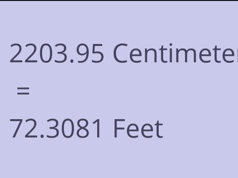 2203.95 CM TO FEET