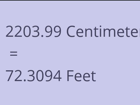 2203.99 CM TO FEET