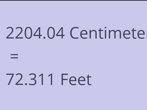 2204.04 CM TO FEET