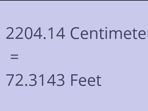 2204.14 CM TO FEET