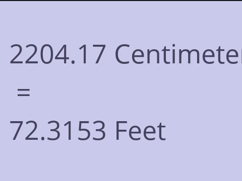 2204.17 CM TO FEET