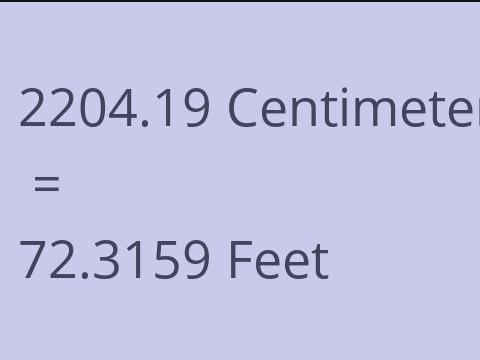 2204.19 CM TO FEET