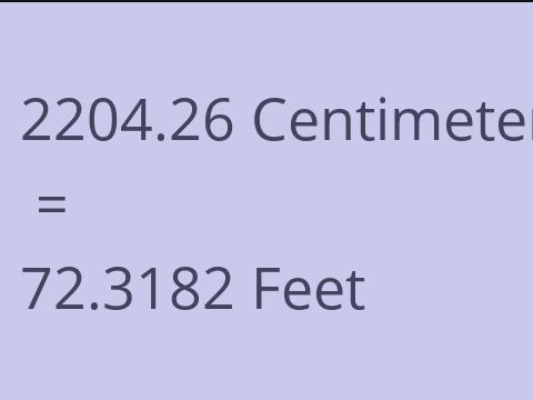 2204.26 CM TO FEET