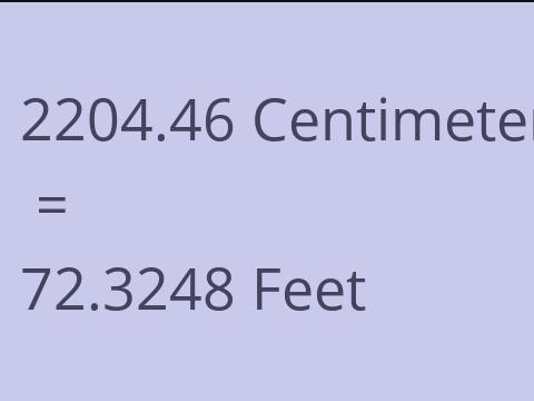 2204.46 CM TO FEET